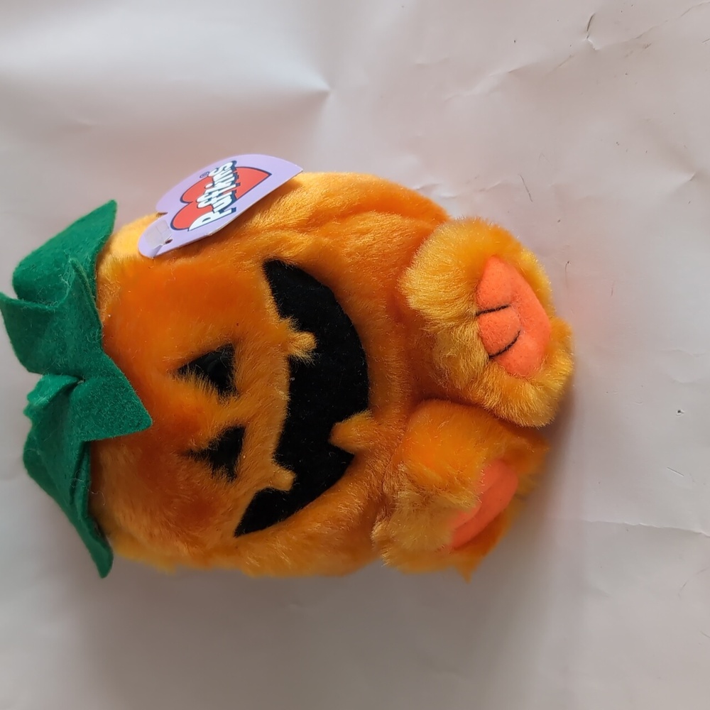 Vtg PUFFKIN Pumpkin Gourdy Orange Retired 1997 Swibco NOS Halloween PLUSH